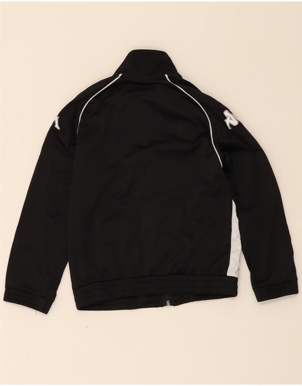 Kappa Boys Graphic Tracksuit Top Jacket 5-6 Years Black Colourblock