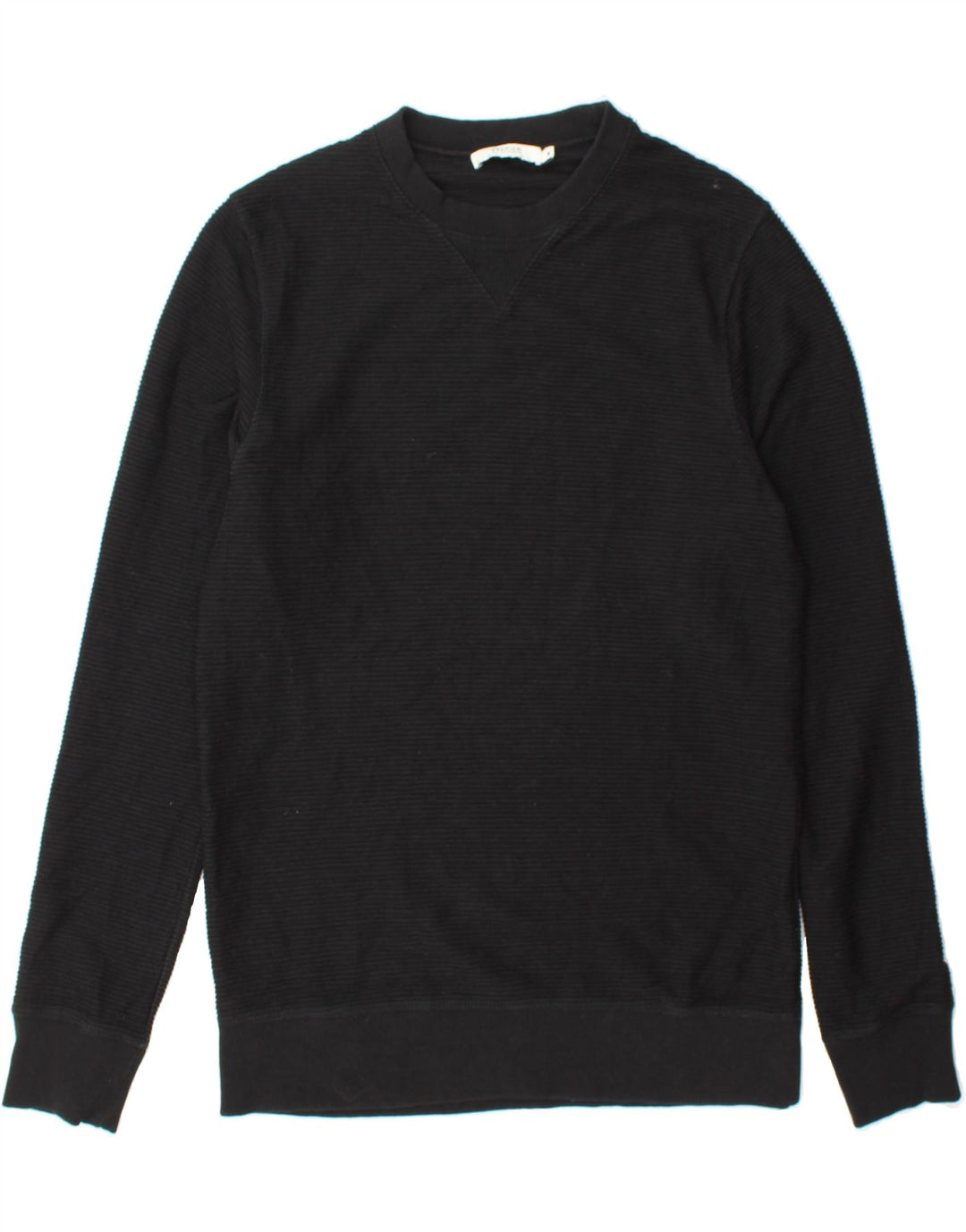 JACK & JONES Mens Sweatshirt Jumper Medium Black Pinstripe Polyester Vintage Jack & Jones and Second-Hand Jack & Jones from Messina Hembry 