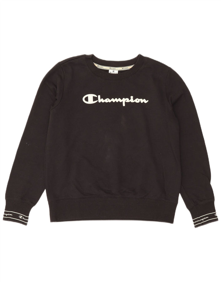 Pulover grafic pentru bărbați Champion Pulover mare din bumbac negru