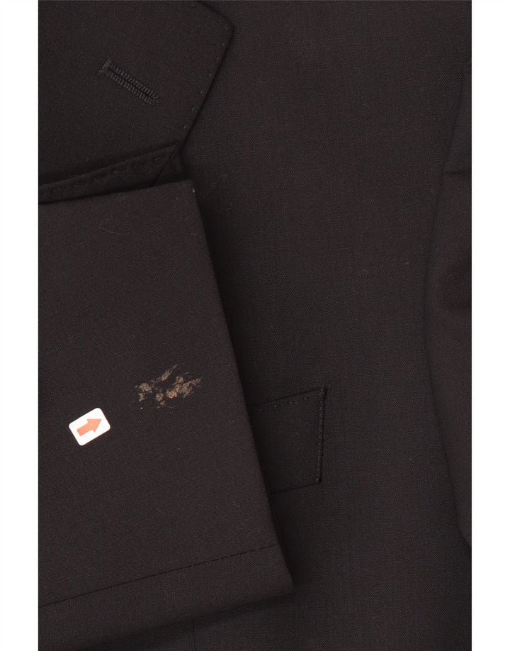 Blazer pentru bărbați Hugo Boss cu 2 nasturi EU 56 3XL Lână neagră