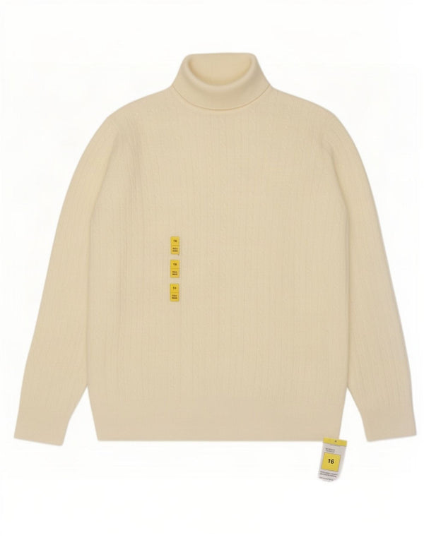 Marks & Spencer Pulover cu gât rulat pentru femei UK 16 Large Off White