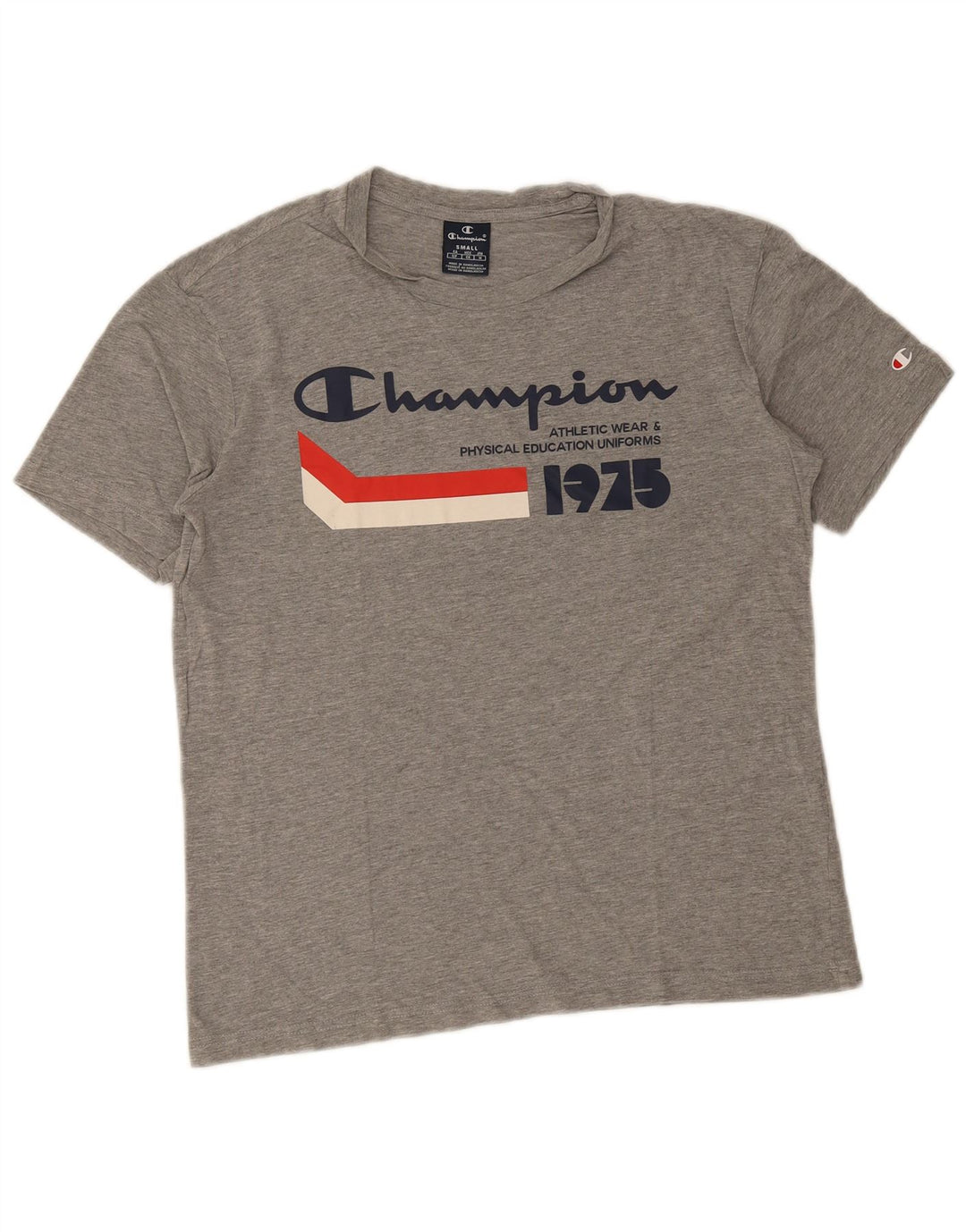 Tricou grafic Champion pentru bărbați Top mic, gri, bumbac cu pete