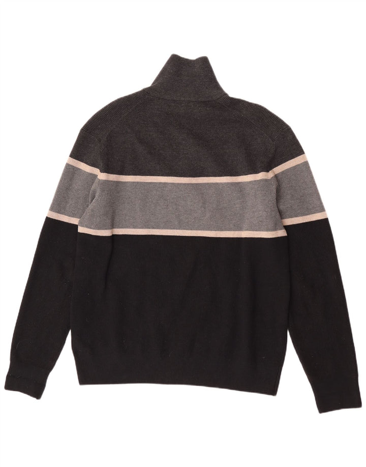 Pulover pentru bărbați Marks & Spencer, cu fermoar, cu gât, XL, poliester color bloc