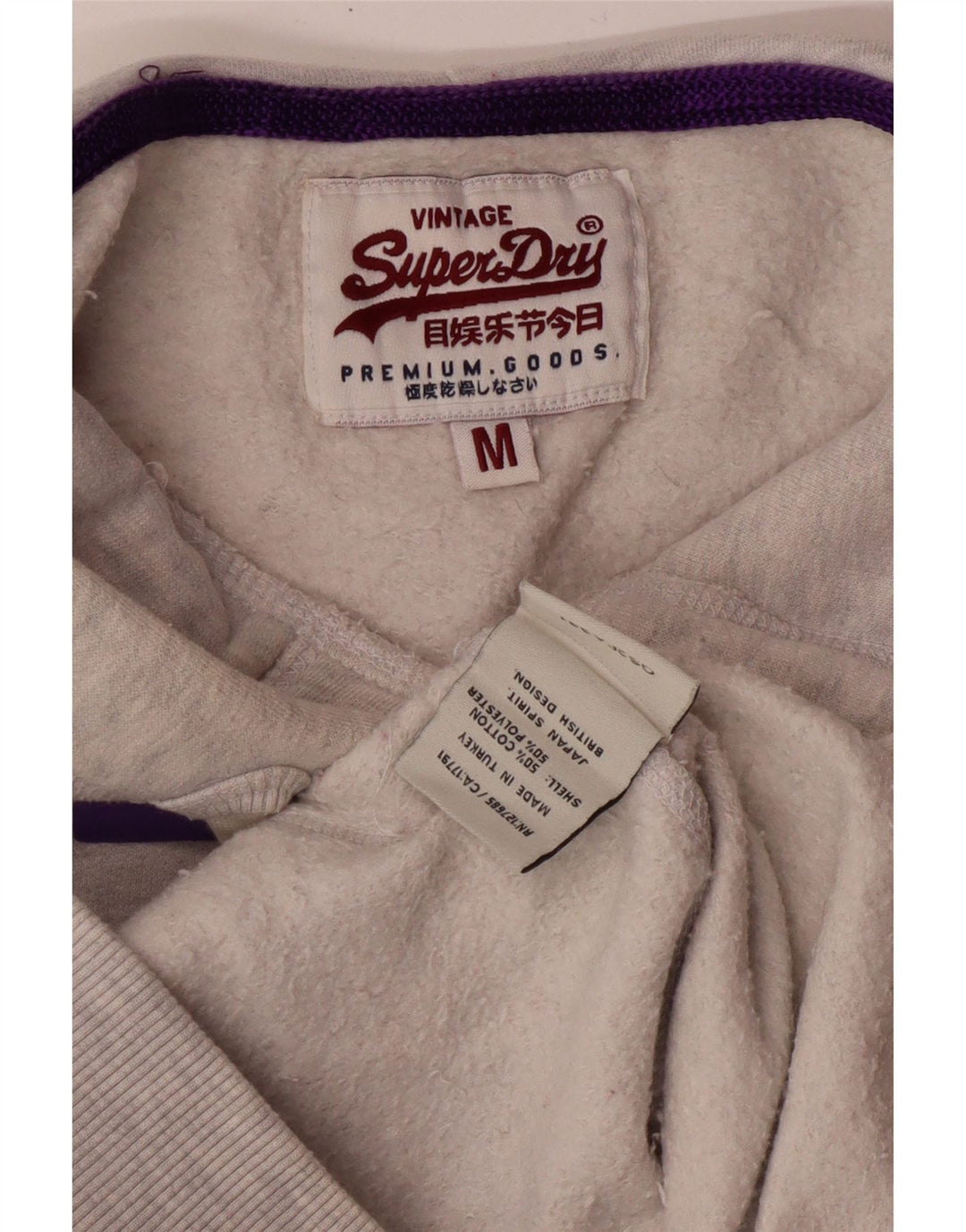 Pulover Superdry pentru damă, cu grafică, UK 12, bumbac, gri mediu