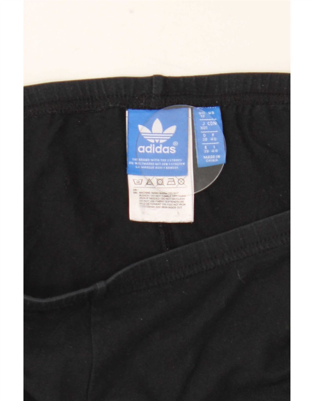 Leggings grafic Adidas pentru femei UK 12, bumbac mediu negru