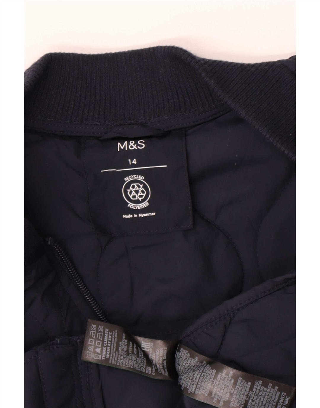 Jachetă matlasată pentru femei Marks & Spencer UK 14 mare, poliester bleumarin