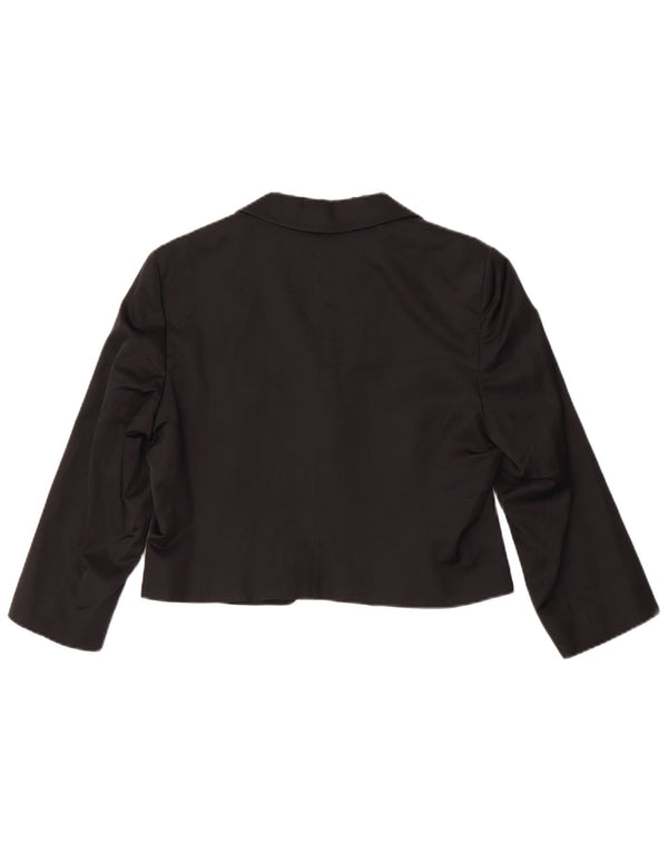 Marella jachetă bolero pentru femei cu mâneci 3/4 și 1 nasture UK 14 mare, neagră, viscoză