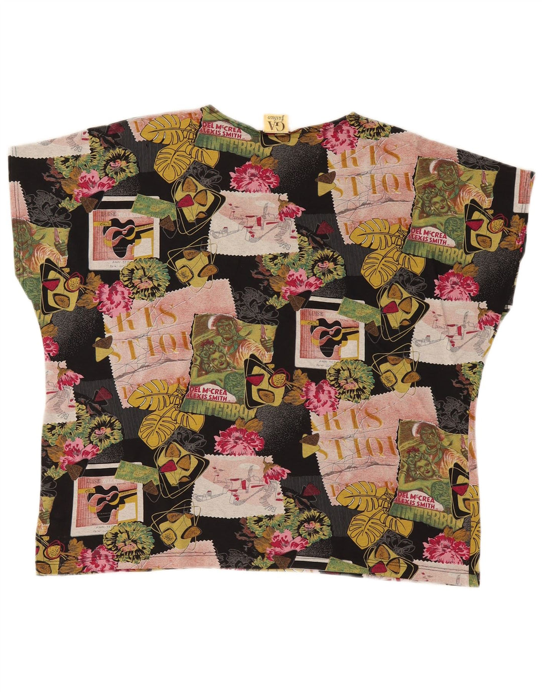 VINTAGE Tricou cu grafic pentru femei Top EU 46 XL Bumbac multicolor