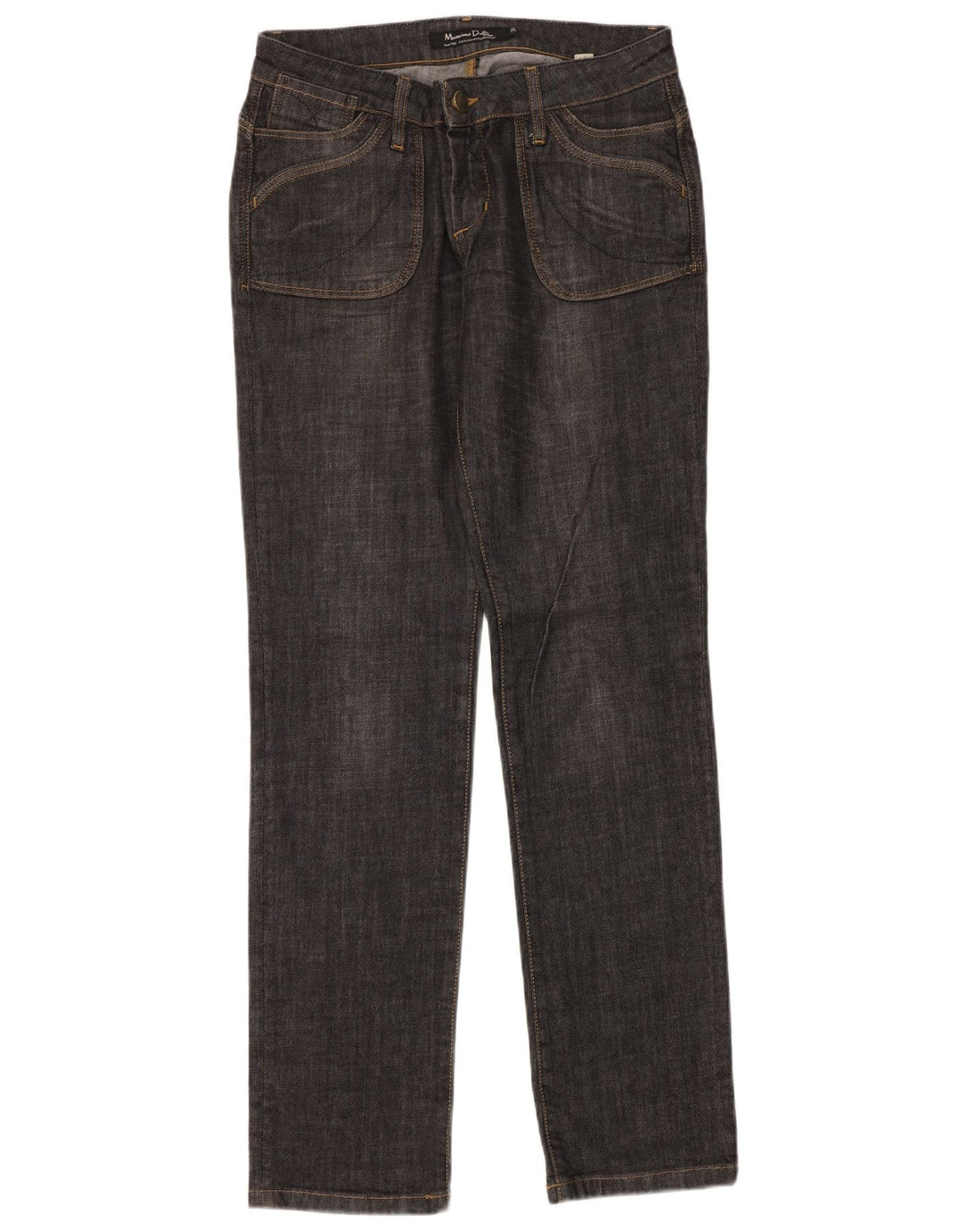 Blugi drepti Massimo Dutti pentru femei W31 L34 Bumbac bleumarin