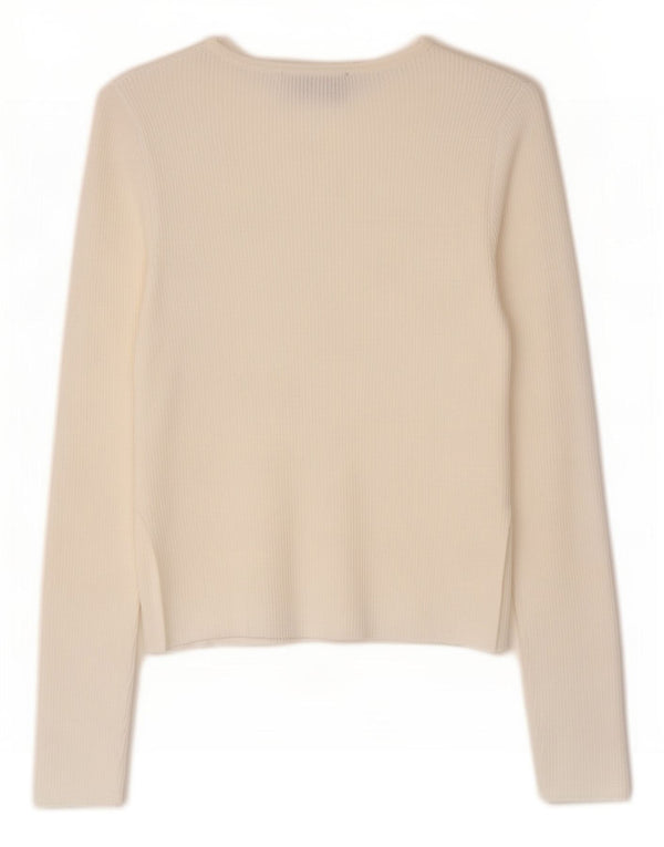 Pulover cardigan pentru femei Zara UK 12 Medium White Viscose