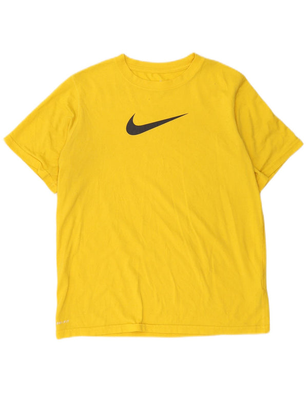 Tricou grafic Nike Dri Fit pentru femei Top UK 14 Poliester galben mare
