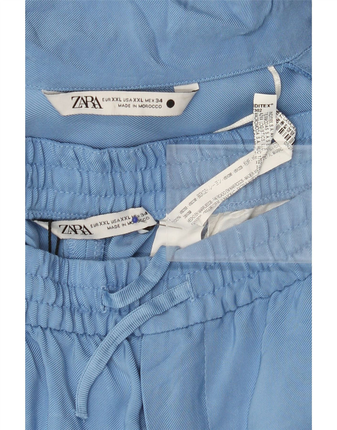 Set 2 piese Zara femei UK 20 2XL W40 L31 Blue Viscose