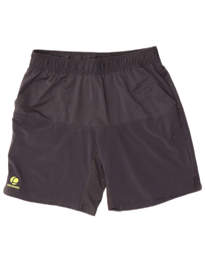 Pantaloni scurți sport Decathlon pentru bărbați, gri mediu, poliester