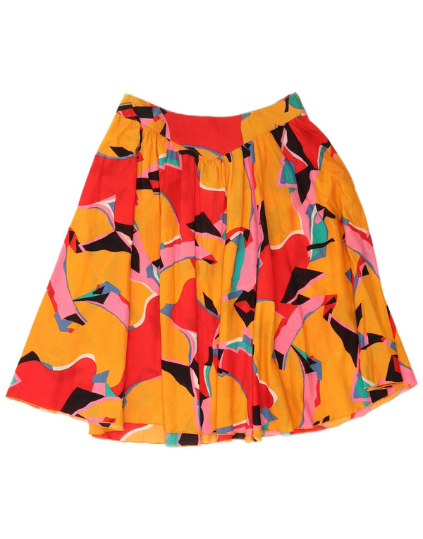 Fustă A-Line Plisată Vintage Femei EU 36 Mic W28 Multicolor Geometric