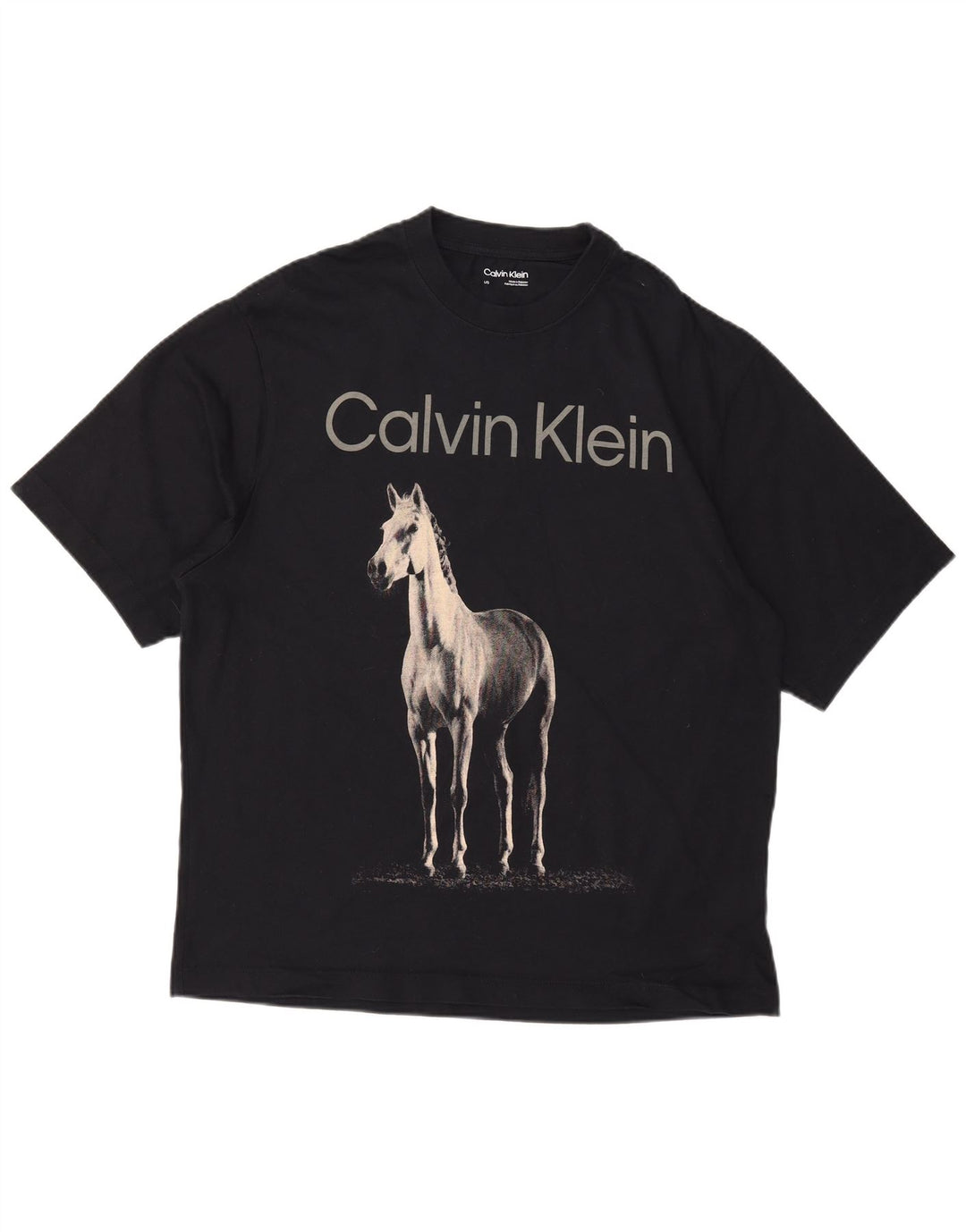 Tricou grafic Calvin Klein pentru bărbați Top mare din bumbac negru