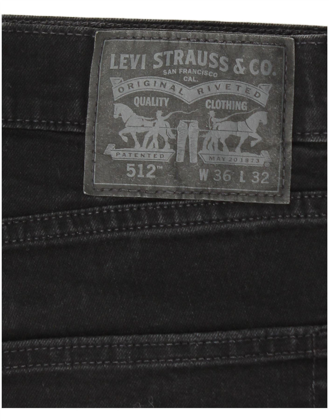 Blugi 512 slim pentru bărbați LEVI'S W36 L32 bumbac negru