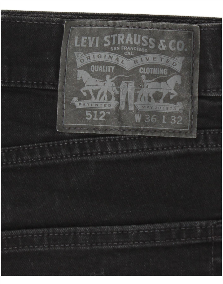 Blugi 512 slim pentru bărbați LEVI'S W36 L32 bumbac negru