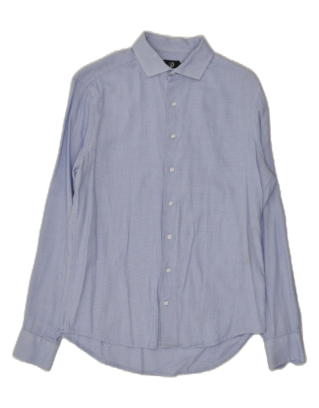 DACK'S Mens Slim Fit Shirt Small Blue Geometric | Vintage Dack's | Thrift | Second-Hand Dack's | Used Clothing | Messina Hembry 