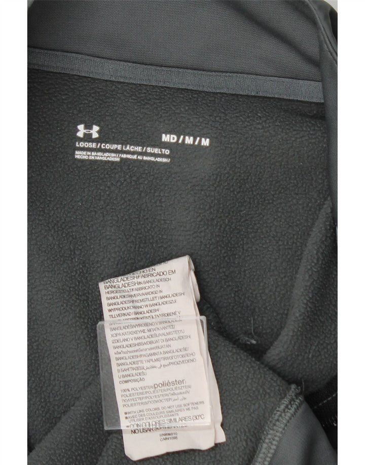 UNDER ARMOUR Mens Zip Neck Sweatshirt Jumper Medium Grey Polyester Vintage Under Armour and Second-Hand Under Armour from Messina Hembry 