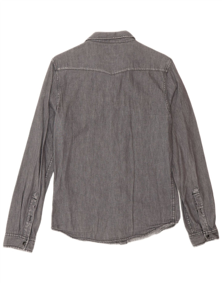 Cămașă Western Denim Lee pentru bărbați, bumbac gri mic