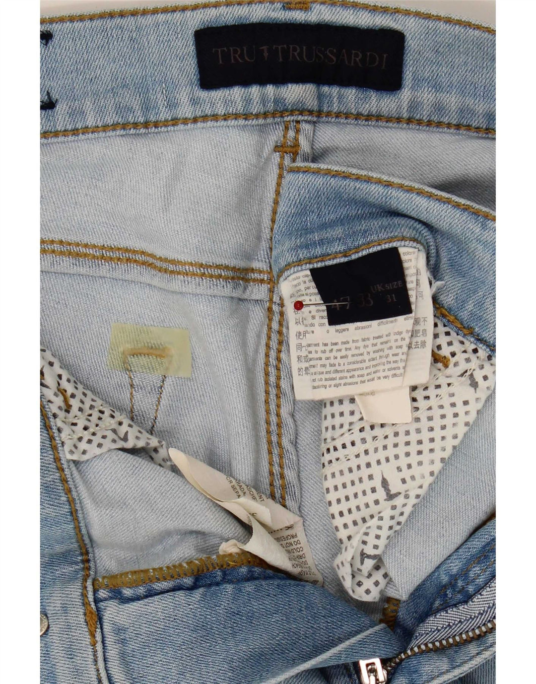 Trussardi blugi slim pentru bărbați W31 L35 bumbac albastru