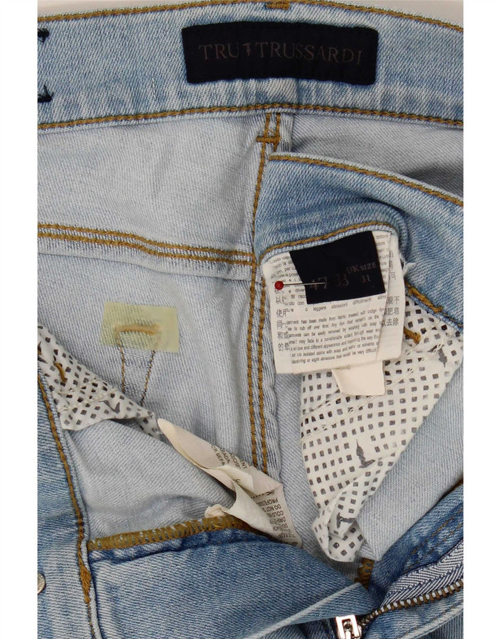 Trussardi blugi slim pentru bărbați W31 L35 bumbac albastru