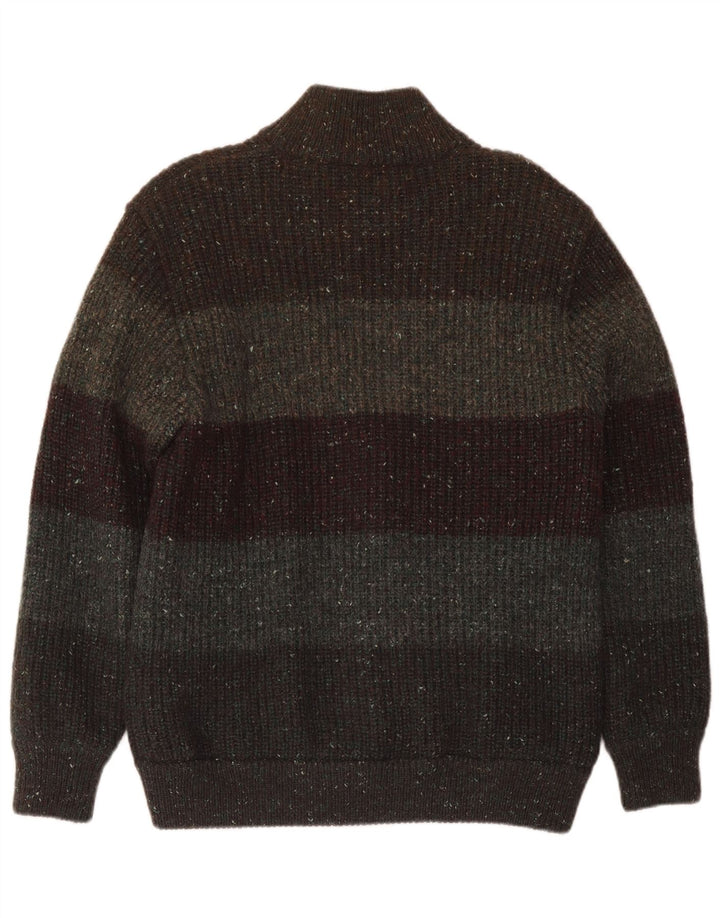 Pulover cardigan pentru bărbați Peter Brown Lână cu dungi kaki mediu