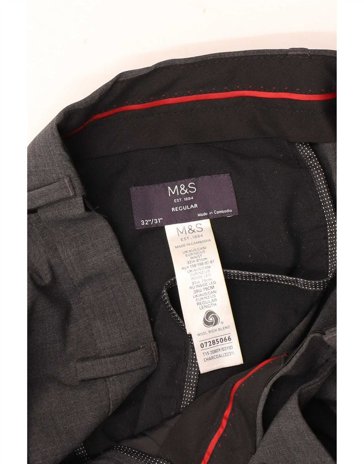 Marks & Spencer Pantaloni drepți pentru bărbați L32 L31 Lână gri