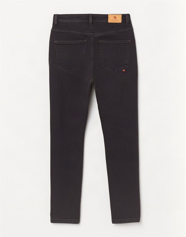 Blugi vintage de echitație pentru femei cu talie înaltă W32 L30 bumbac negru