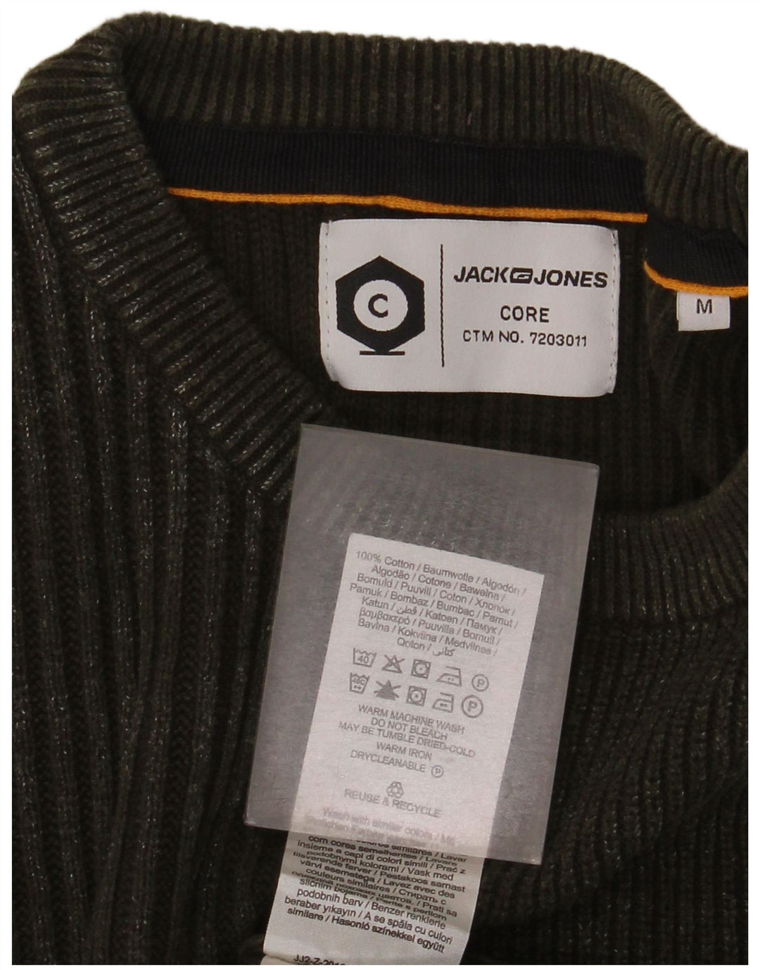 Pulover Jack & Jones pentru bărbați, bumbac verde mediu