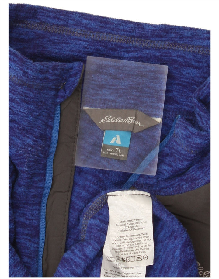 Pulover pentru bărbați Eddie Bauer, cu fermoar și gât, din lână, mare, albastru, poliester