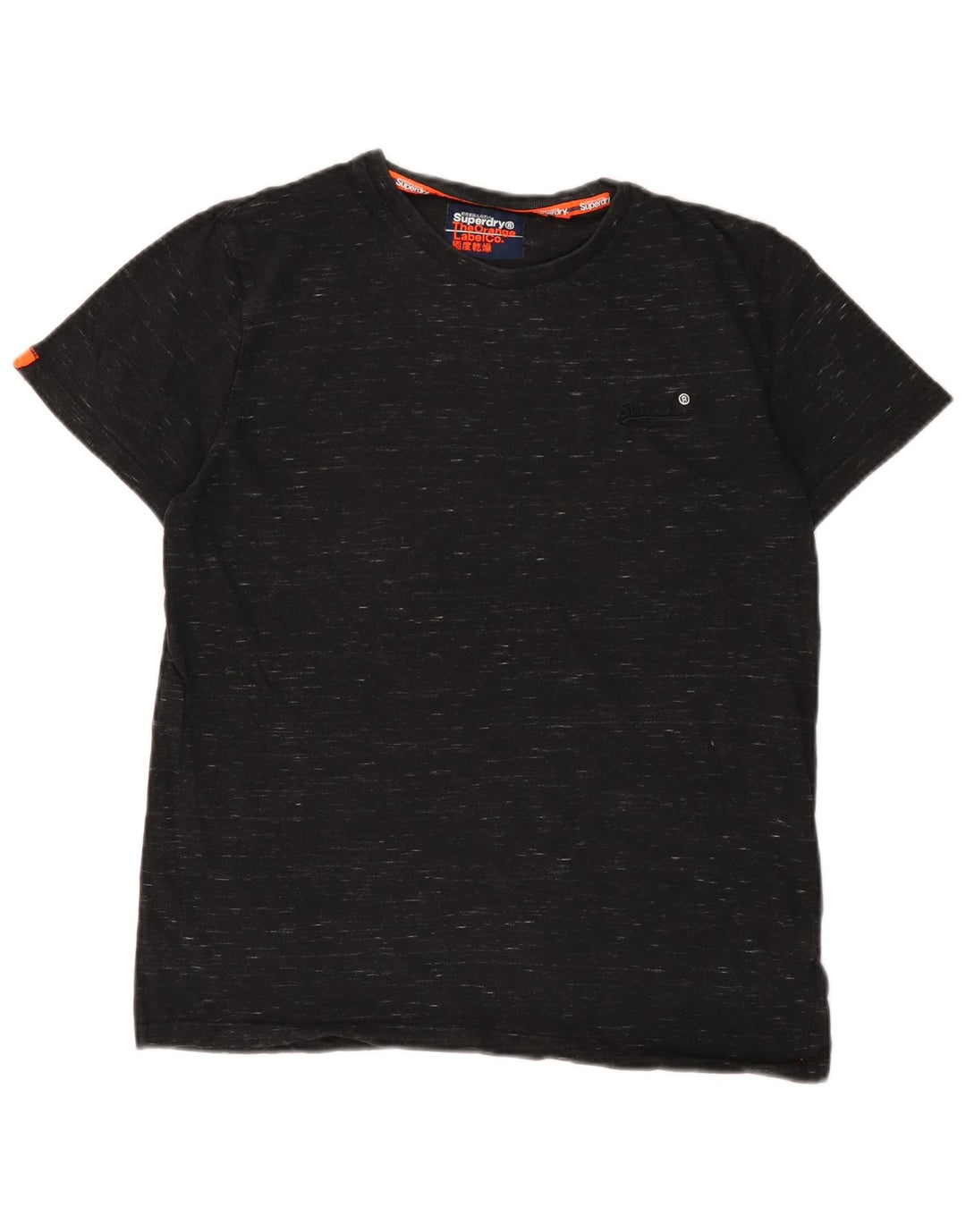 SUPERDRY tricou pentru bărbați Top mediu negru bumbac cu pete