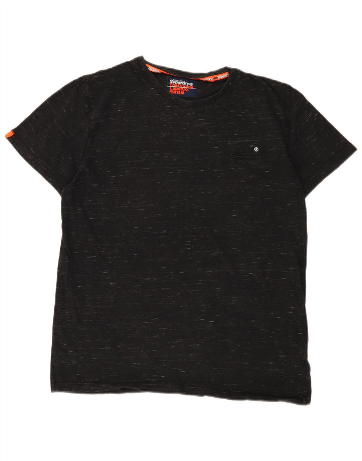 SUPERDRY tricou pentru bărbați Top mediu negru bumbac cu pete