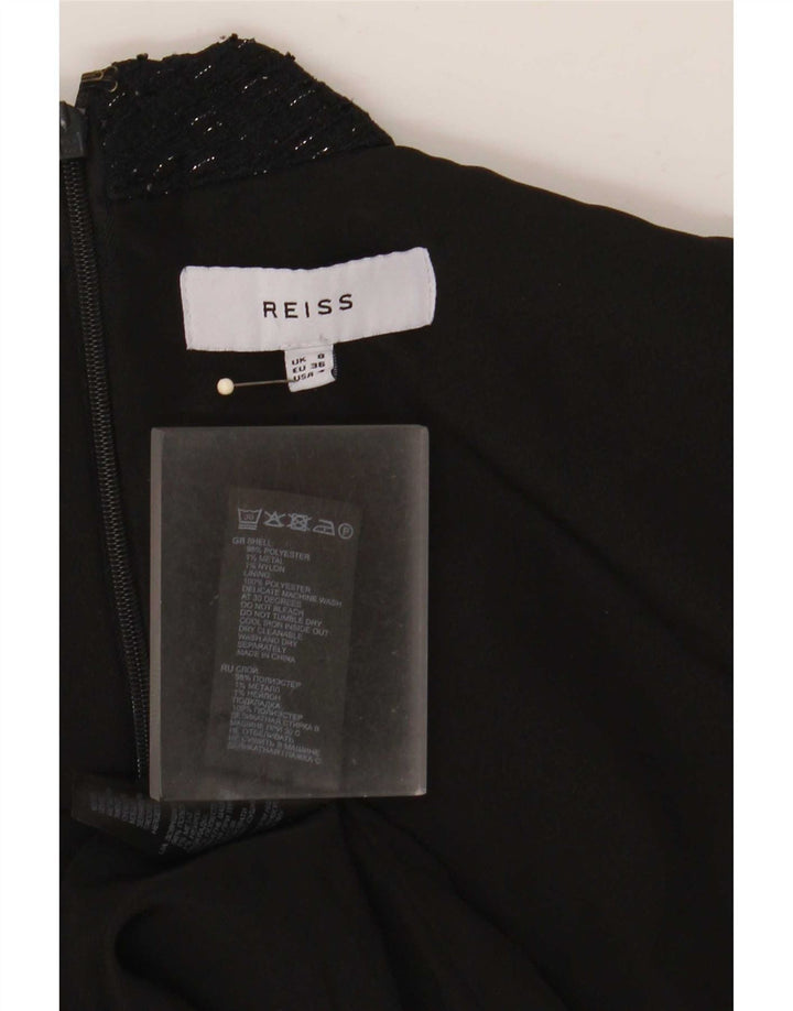 Rochie A-Line pentru femei Reiss UK 8 Poliester cu dungi negre mici