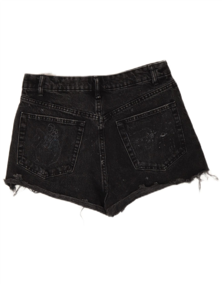 Pantaloni scurți din denim învechit pentru femei Zara EU 36 XS W26 Negru
