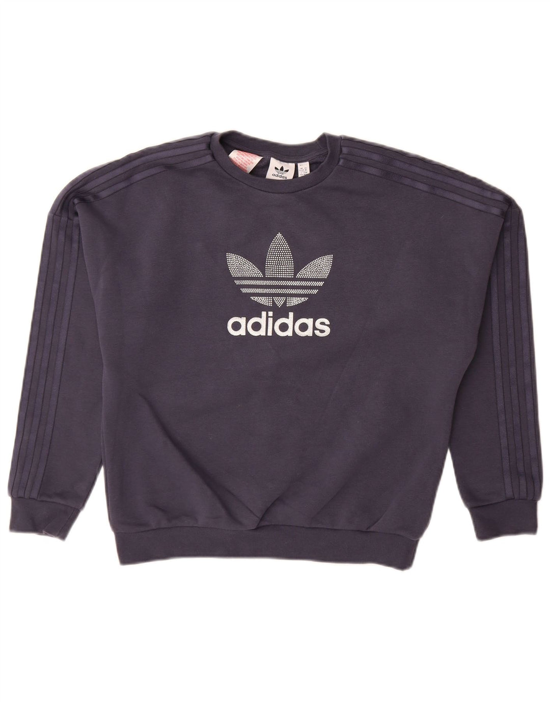 Pulover ADIDAS pentru fete cu grafic 11-12 ani bumbac bleumarin