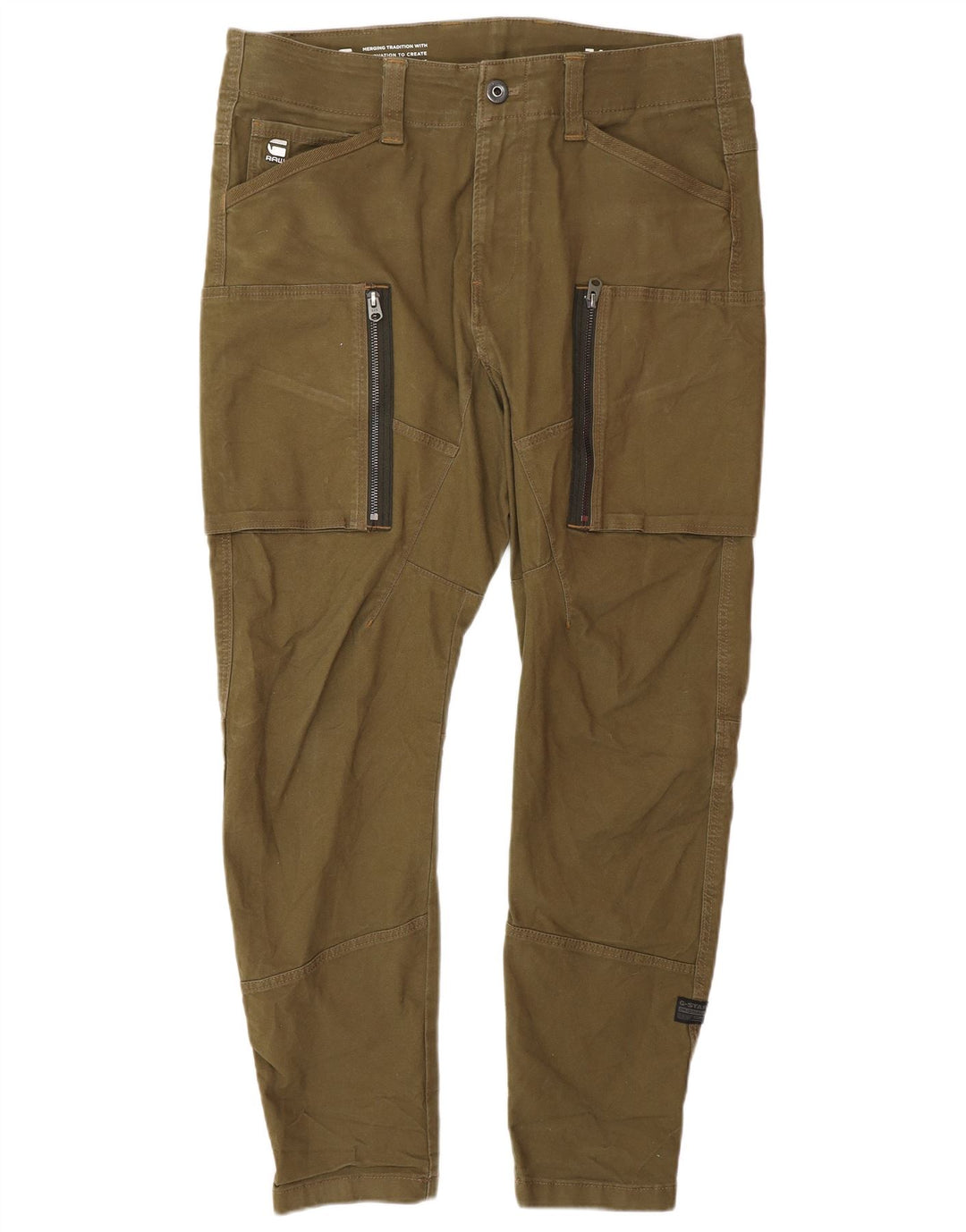 Pantaloni cargo subțiri pentru bărbați G-STAR L34 L32 bumbac kaki