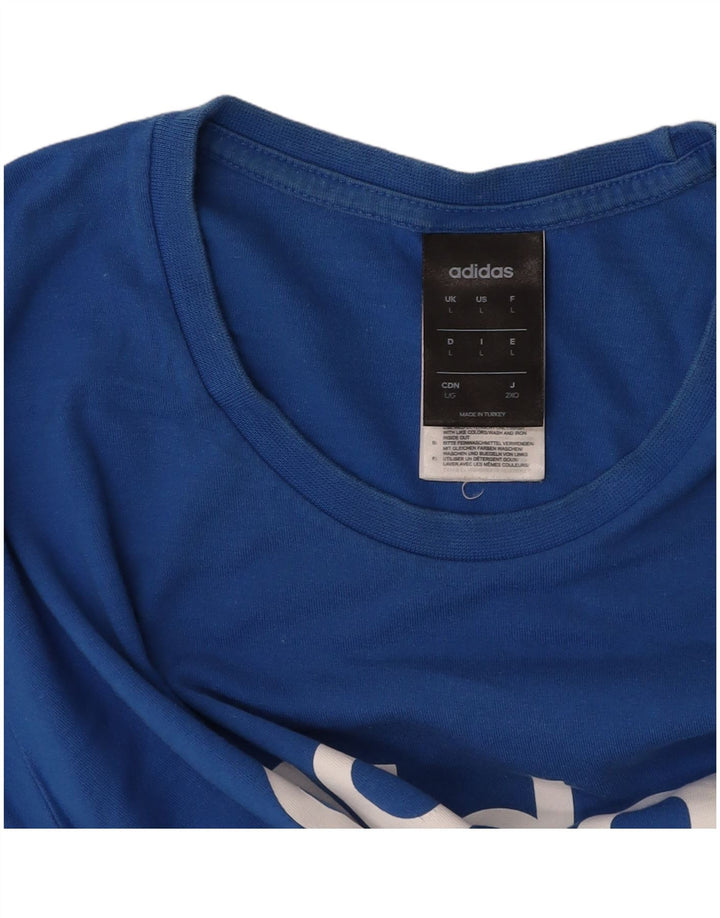 Tricou grafic ADIDAS pentru bărbați Top mare din bumbac albastru