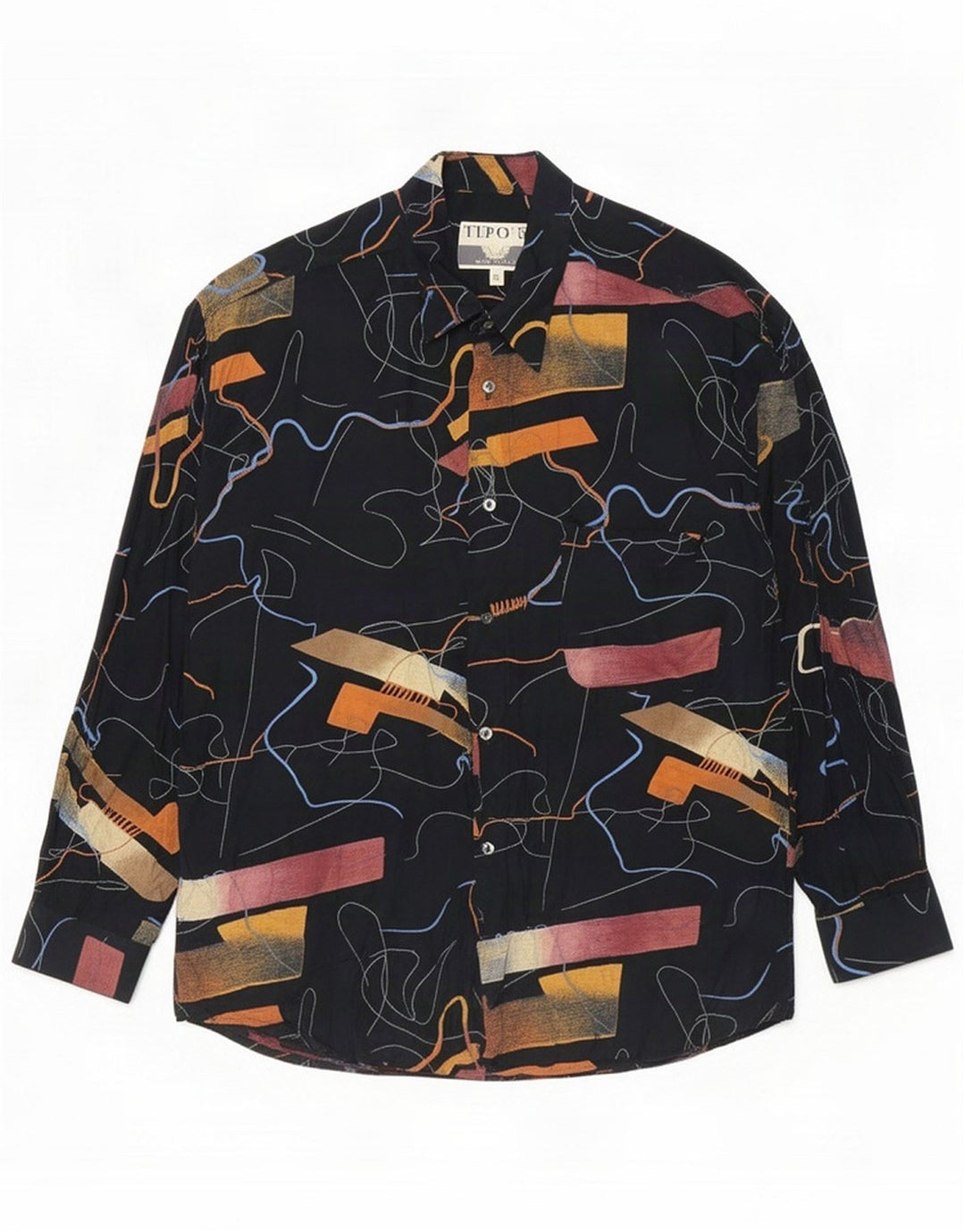 Tipo' S Cămașă pentru bărbați cu model abstract XL Viscoză neagră