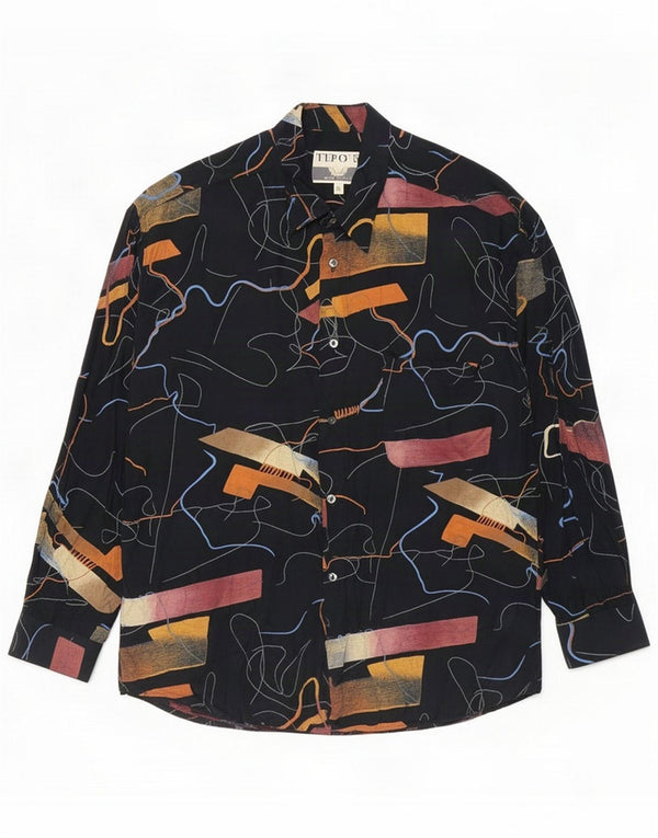 Tipo' S Cămașă pentru bărbați cu model abstract XL Viscoză neagră