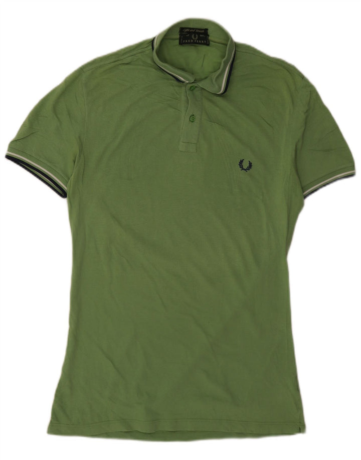 Cămașă polo Fred Perry pentru bărbați, bumbac verde mediu