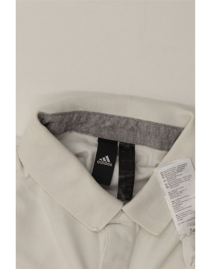 Tricou polo pentru bărbați Adidas, mare, alb, bumbac