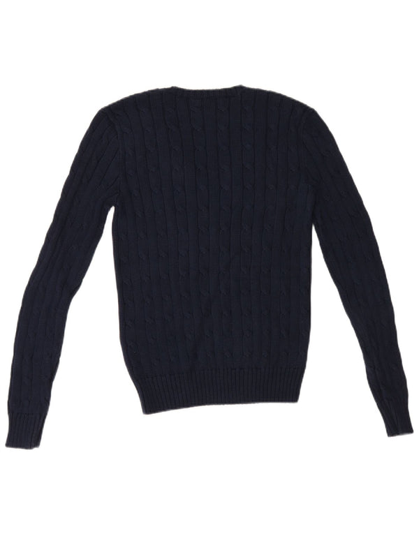 Pulover pentru femei Polo Ralph Lauren cu decolteu în V UK 10 Bumbac bleumarin mic