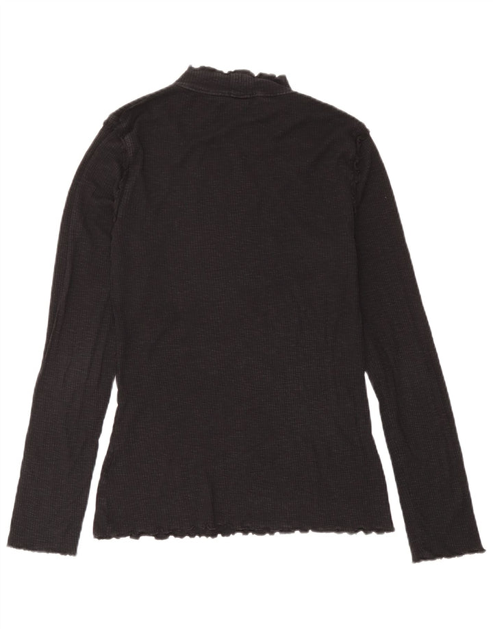Top pentru femei Marks & Spencer cu mânecă lungă UK 14, bumbac mediu negru