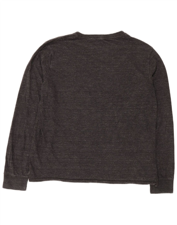 SUPERDRY Top pentru bărbați cu mânecă lungă 2XL, gri bumbac cu pete
