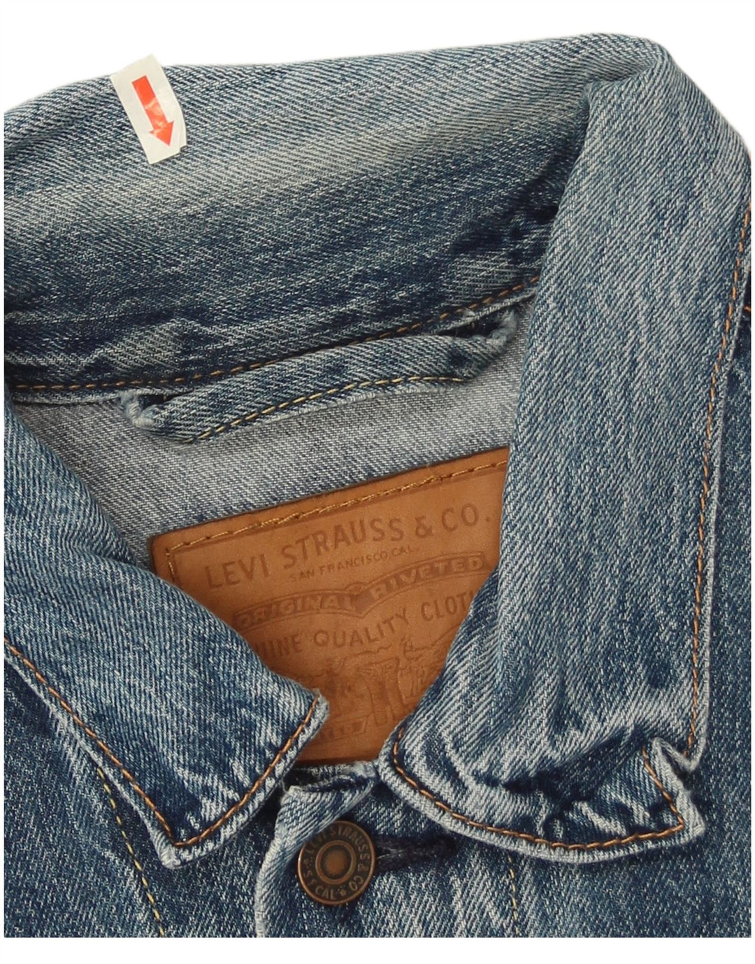 Jachetă de blugi pentru bărbați Levi's UK 38, bumbac albastru mediu