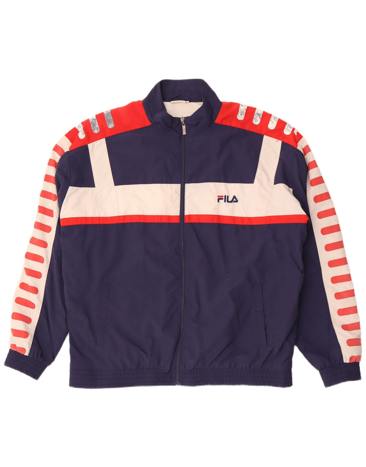 Jachetă de top pentru trening pentru bărbați Fila, 2XL, albastru bleumarin, poliester color bloc
