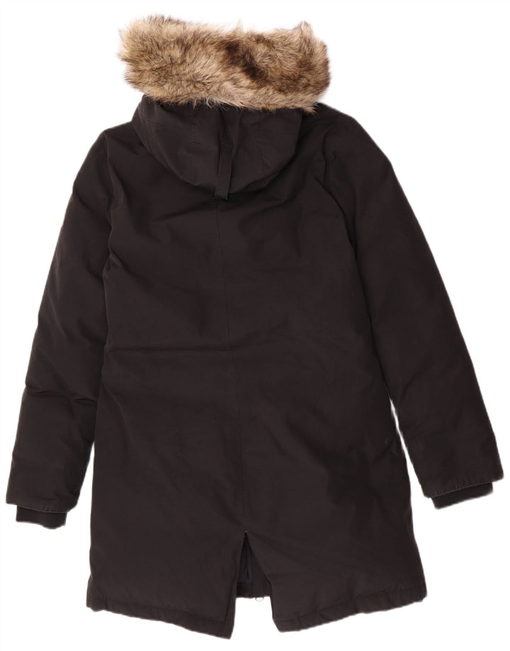 Jachetă parka cu glugă Superdry pentru femei UK 10 Poliester negru mic