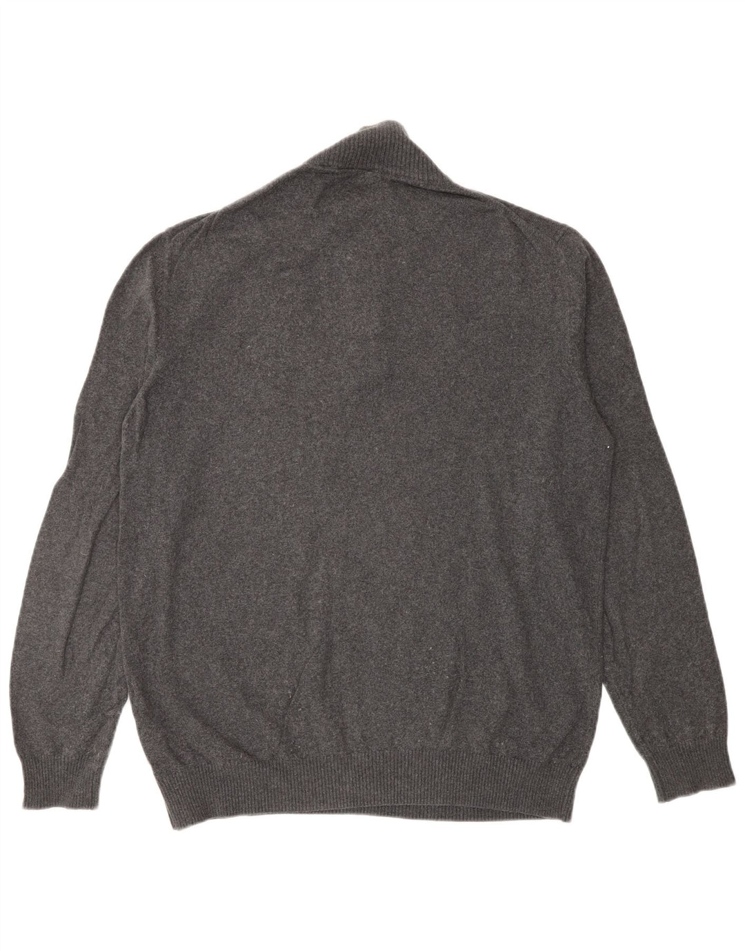 Pulover pentru bărbați Lyle & Scott, cu fermoar, cu gât, bumbac mare, gri