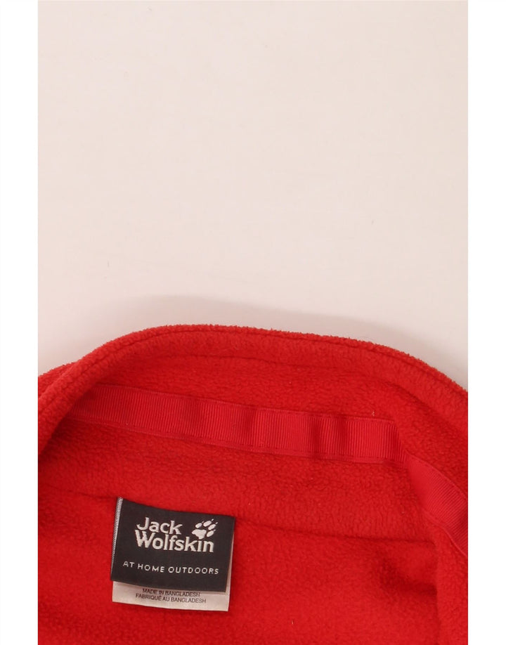JACK WOLFSKIN Mens Fleece Jacket UK 36/38 Medium Red Polyester Vintage Jack Wolfskin and Second-Hand Jack Wolfskin from Messina Hembry 